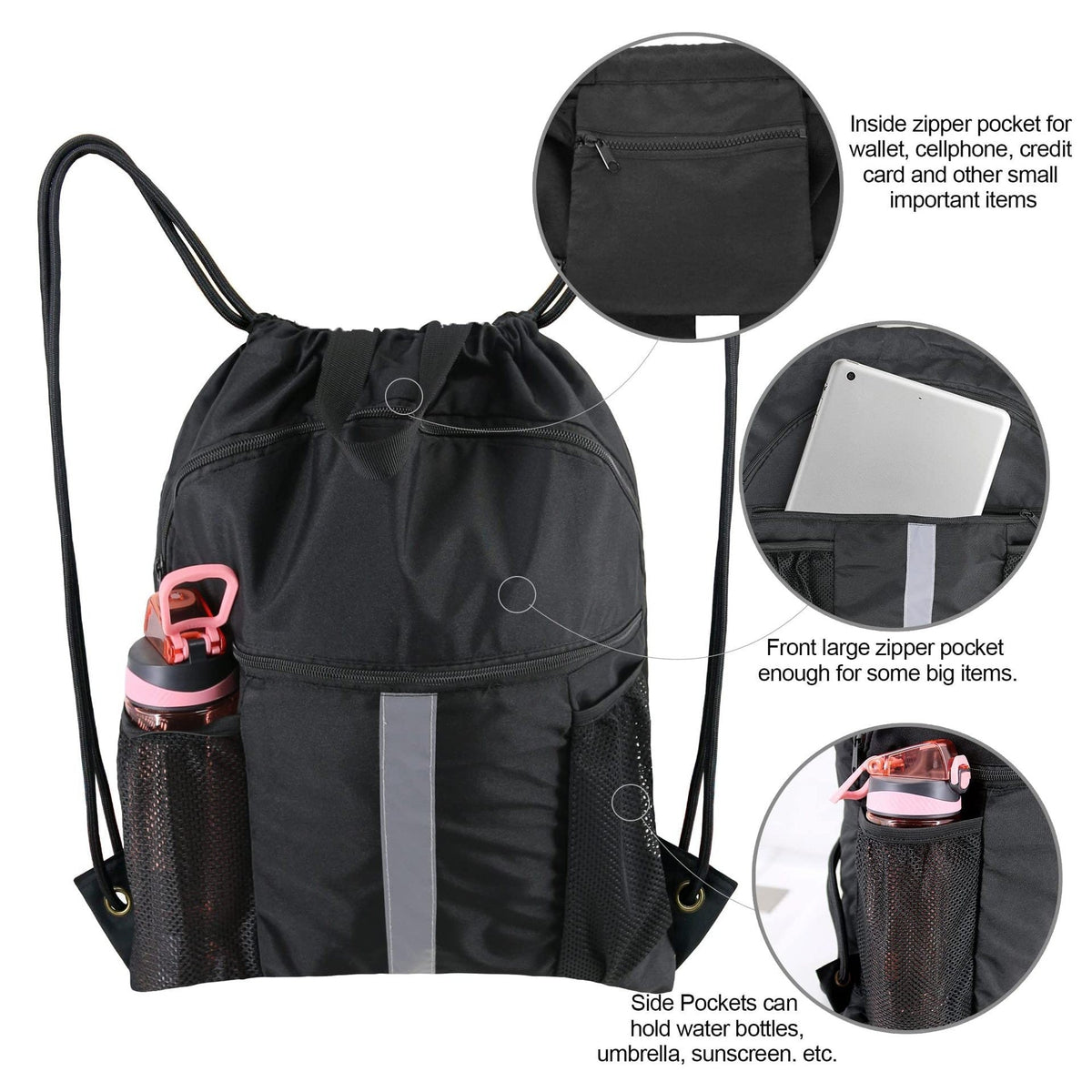 Multi-Sport Drawstring Gear Backpack