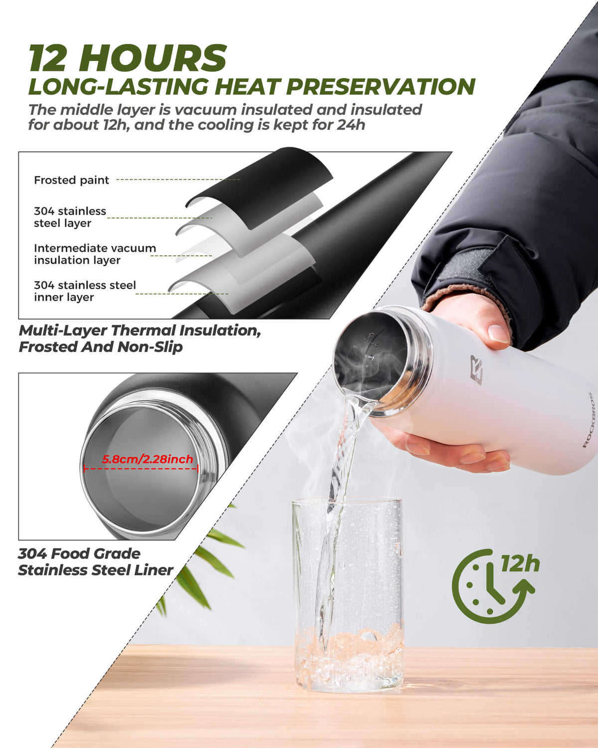 Kaizer Insulated Stainless Steel Water Bottle